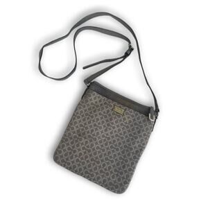 Vintage Coach Signature Logo Gray Crossbody Small Travel Pouch Bag